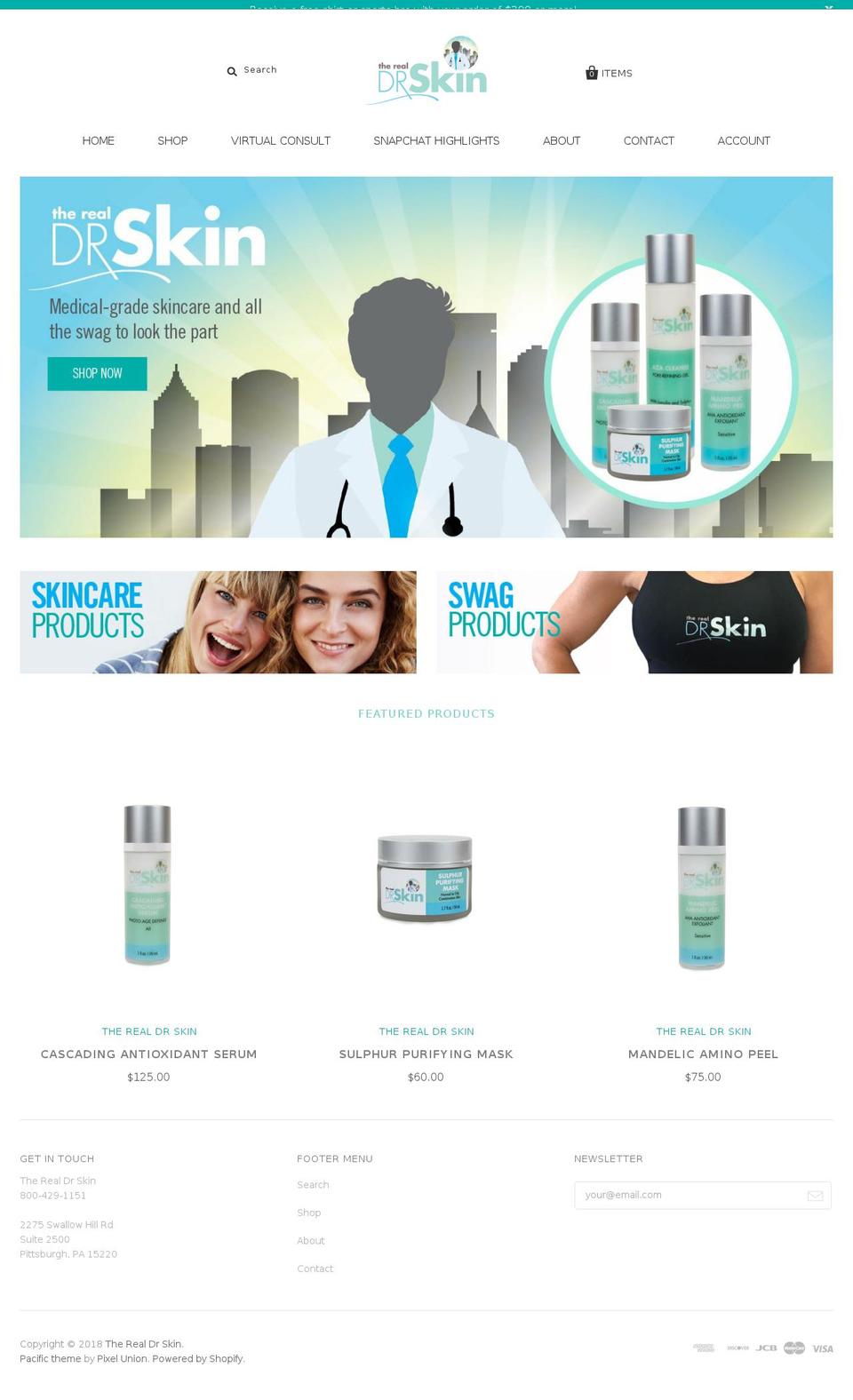 therealdrskin.com — Shopify storefront screenshot