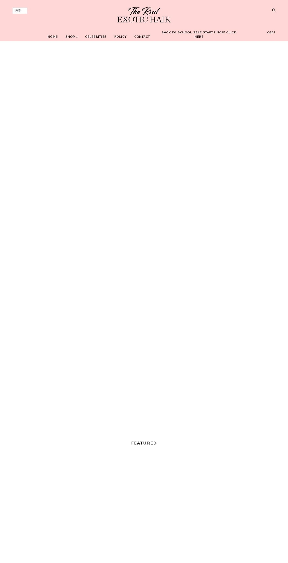 therealexotichair.com shopify website screenshot