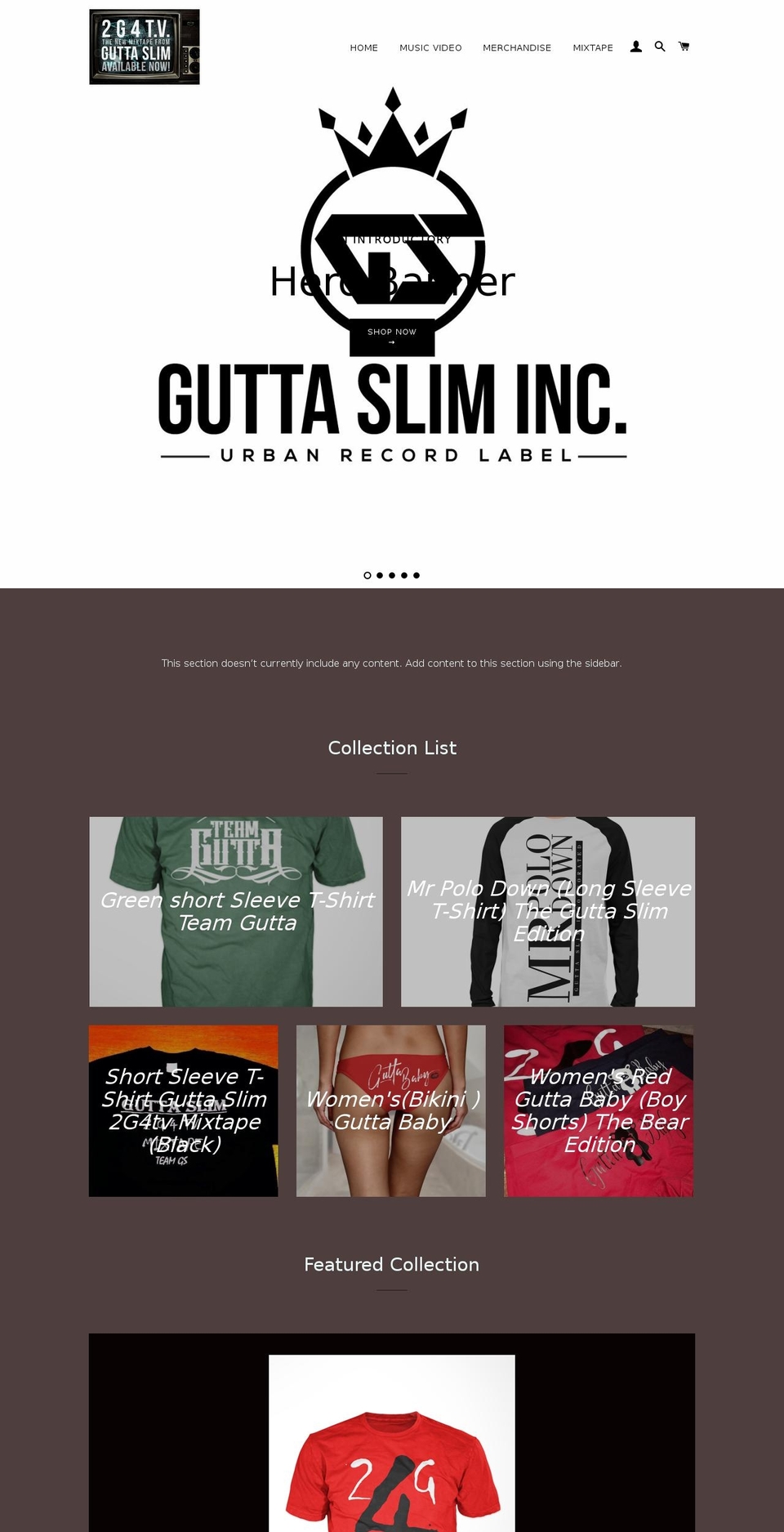 therealguttaslim.com — Shopify storefront screenshot