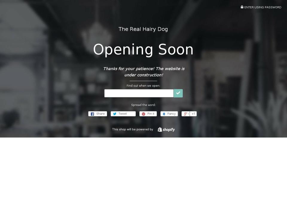 therealhairydog.com — Shopify storefront screenshot