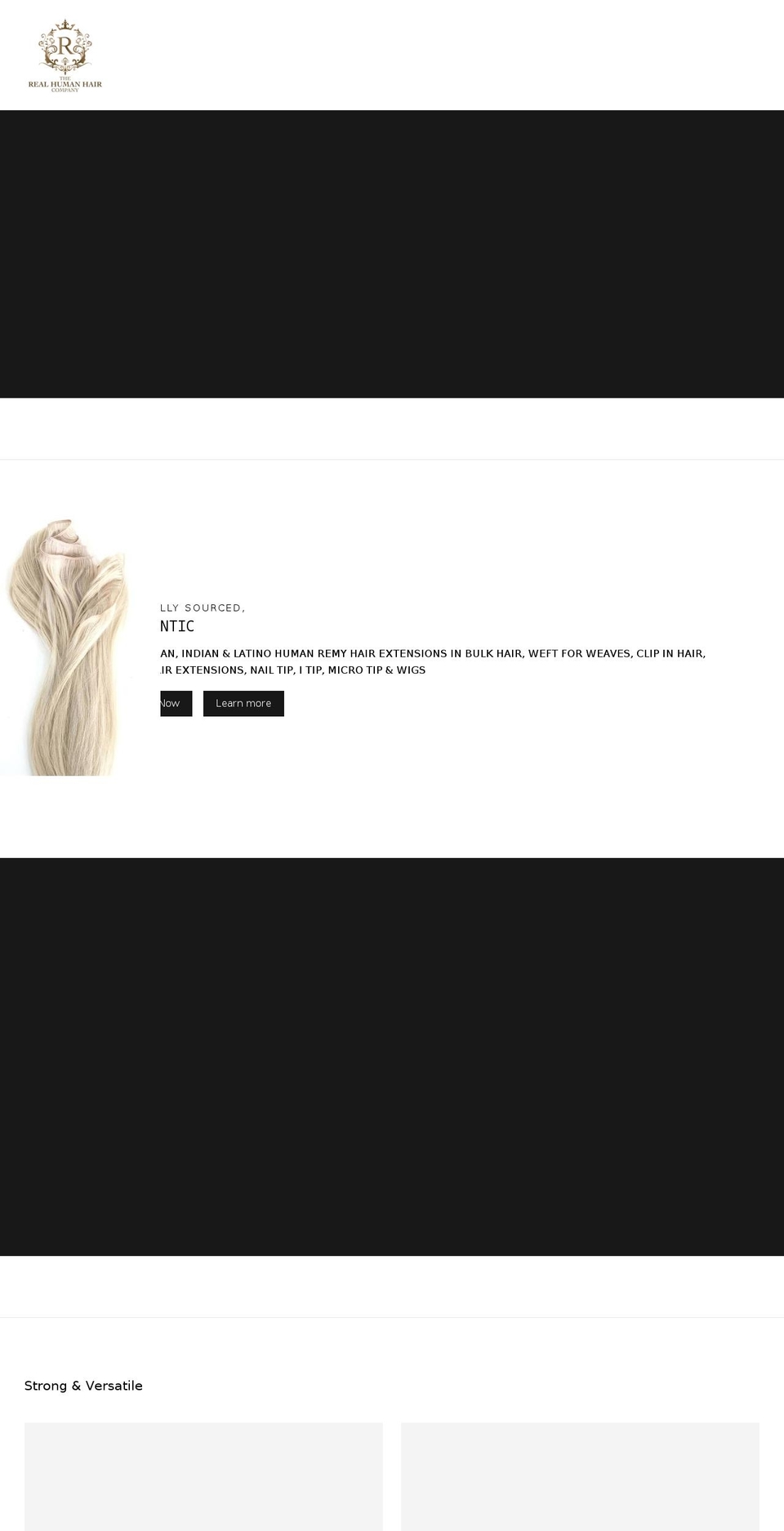 therealhumanhaircompany.com shopify website screenshot