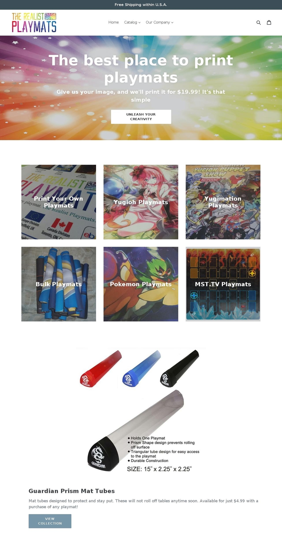 therealistplaymats.com shopify website screenshot