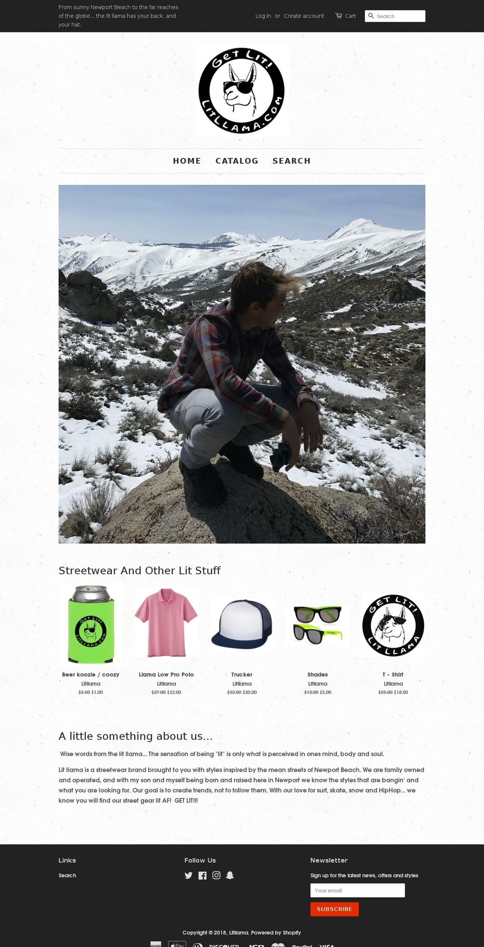 thereallitllama.com — Shopify storefront screenshot