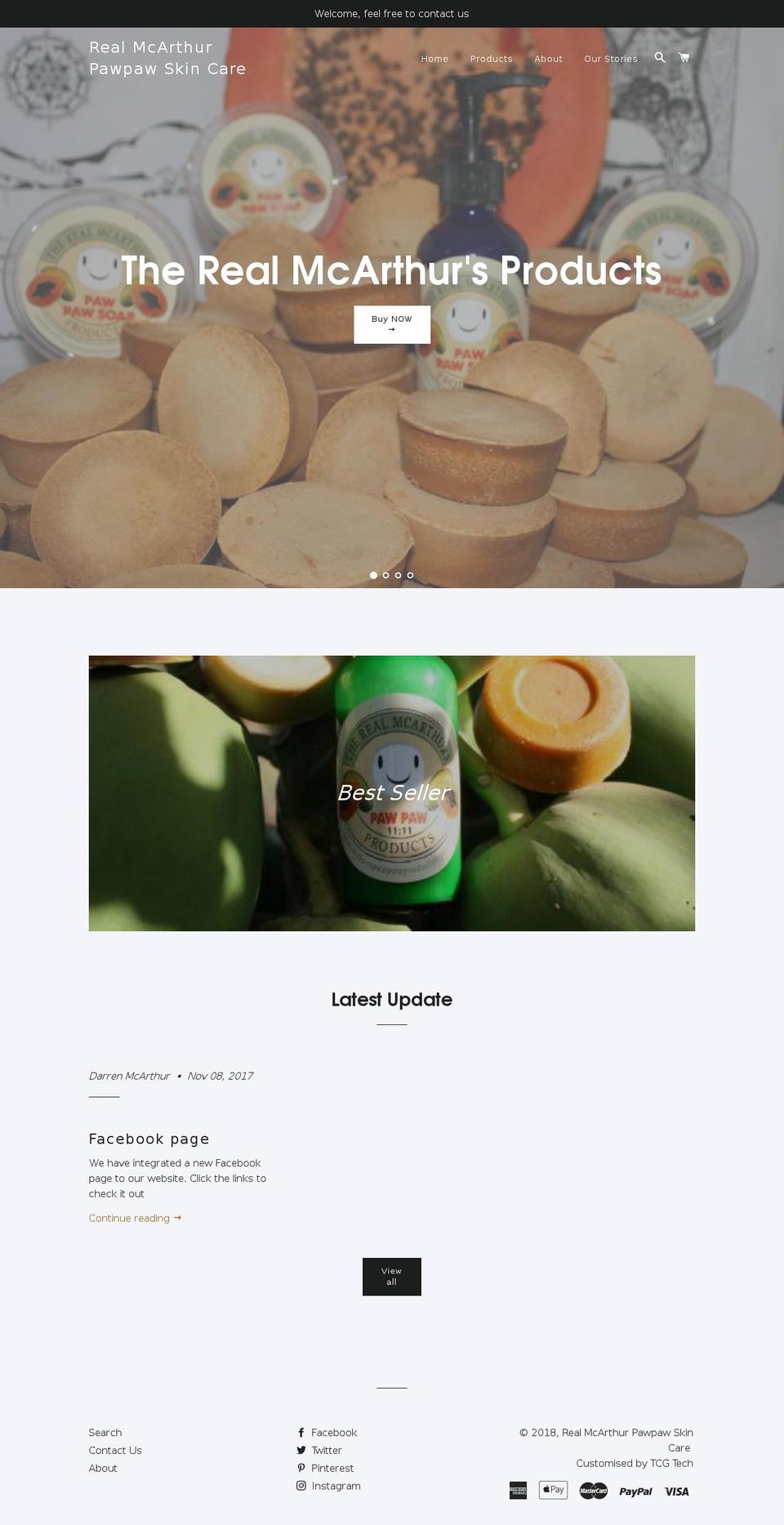 therealmcarthur.com — Shopify storefront screenshot