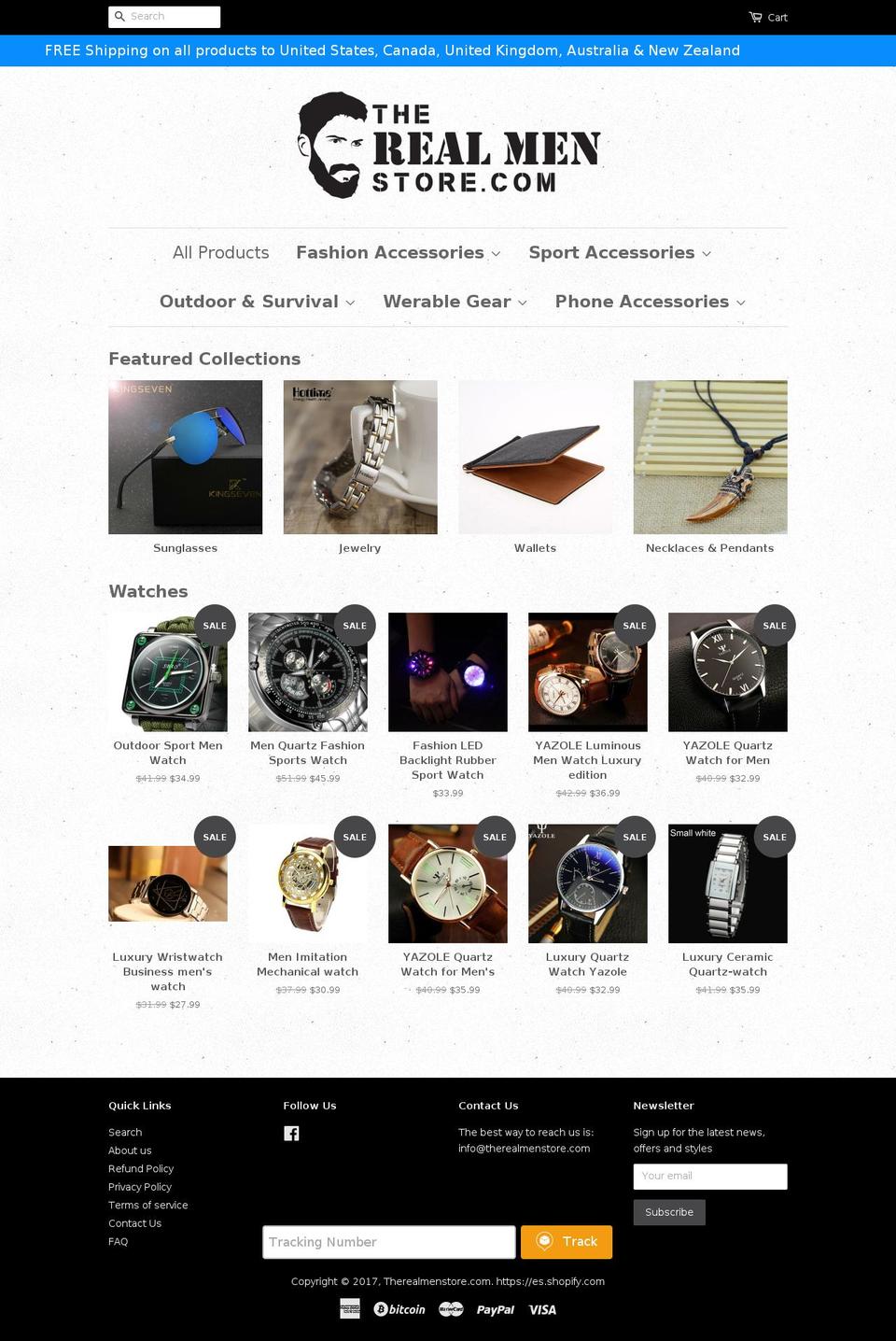 therealmenstore.com shopify website screenshot