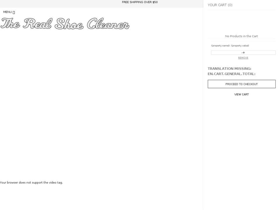 therealshoecleaner.com shopify website screenshot