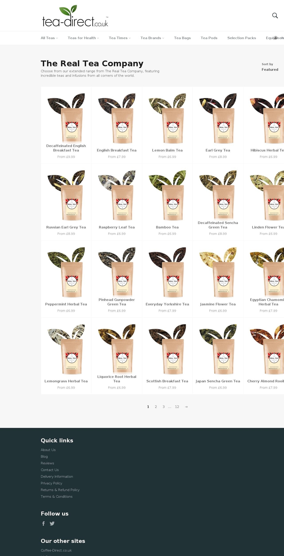 therealteacompany.com — Shopify storefront screenshot