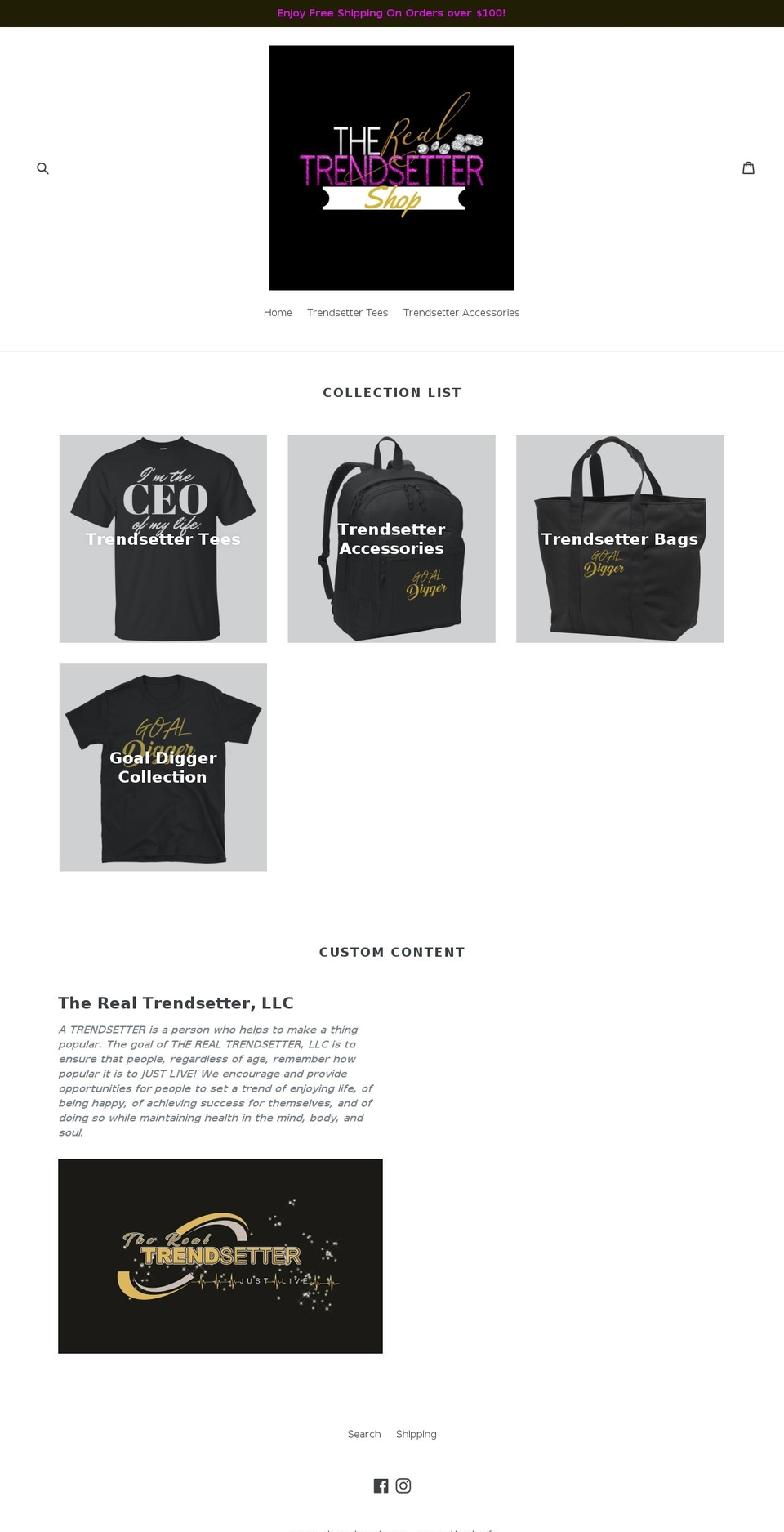 therealtrendsetter.com — Shopify storefront screenshot