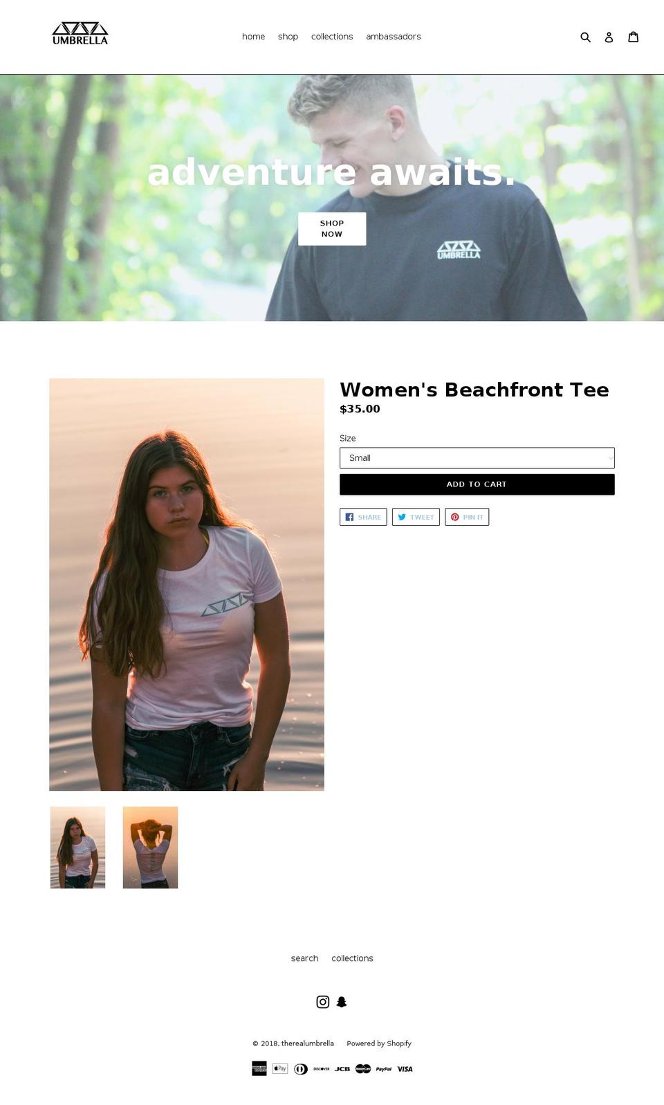 Birch Shopify theme site example therealumbrella.com