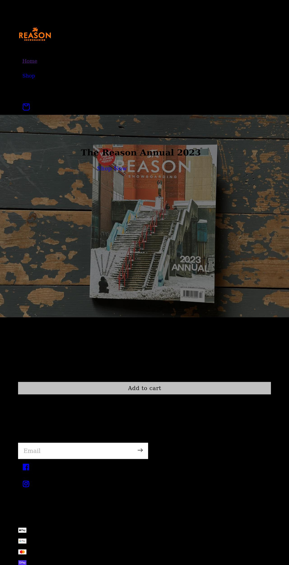 thereasonmag.com shopify website screenshot