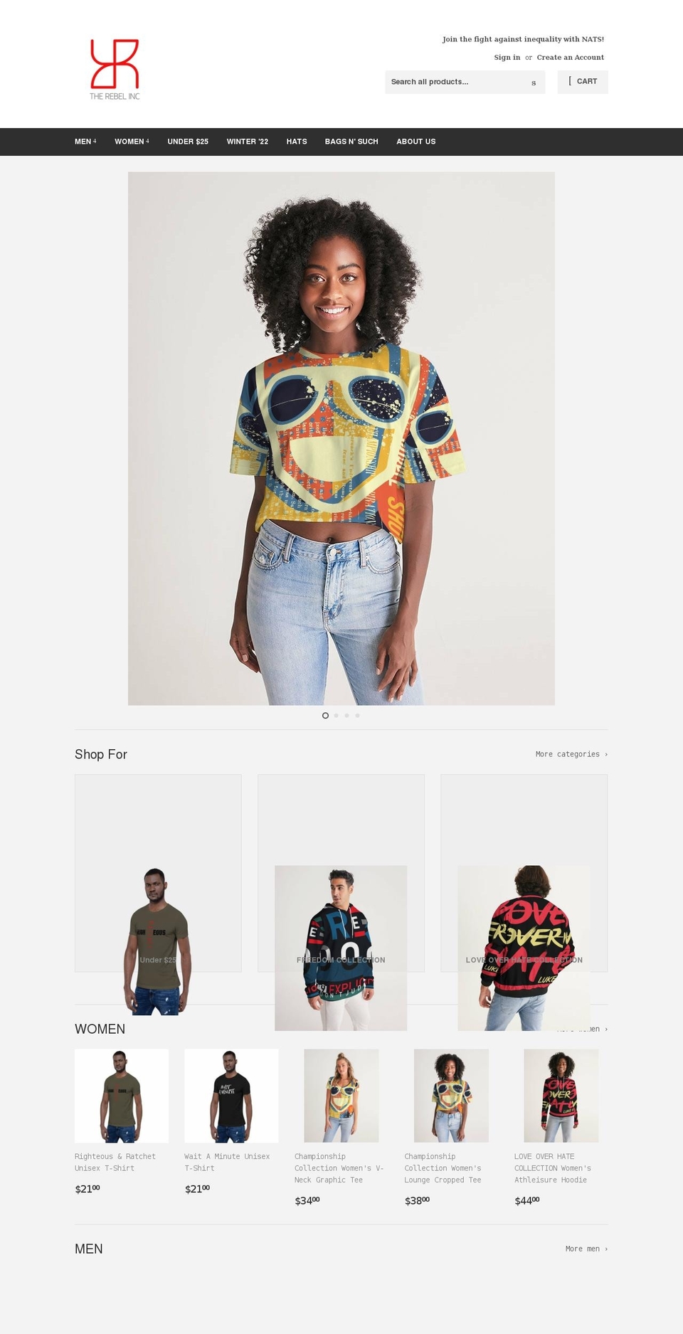 therebelinc.com shopify website screenshot