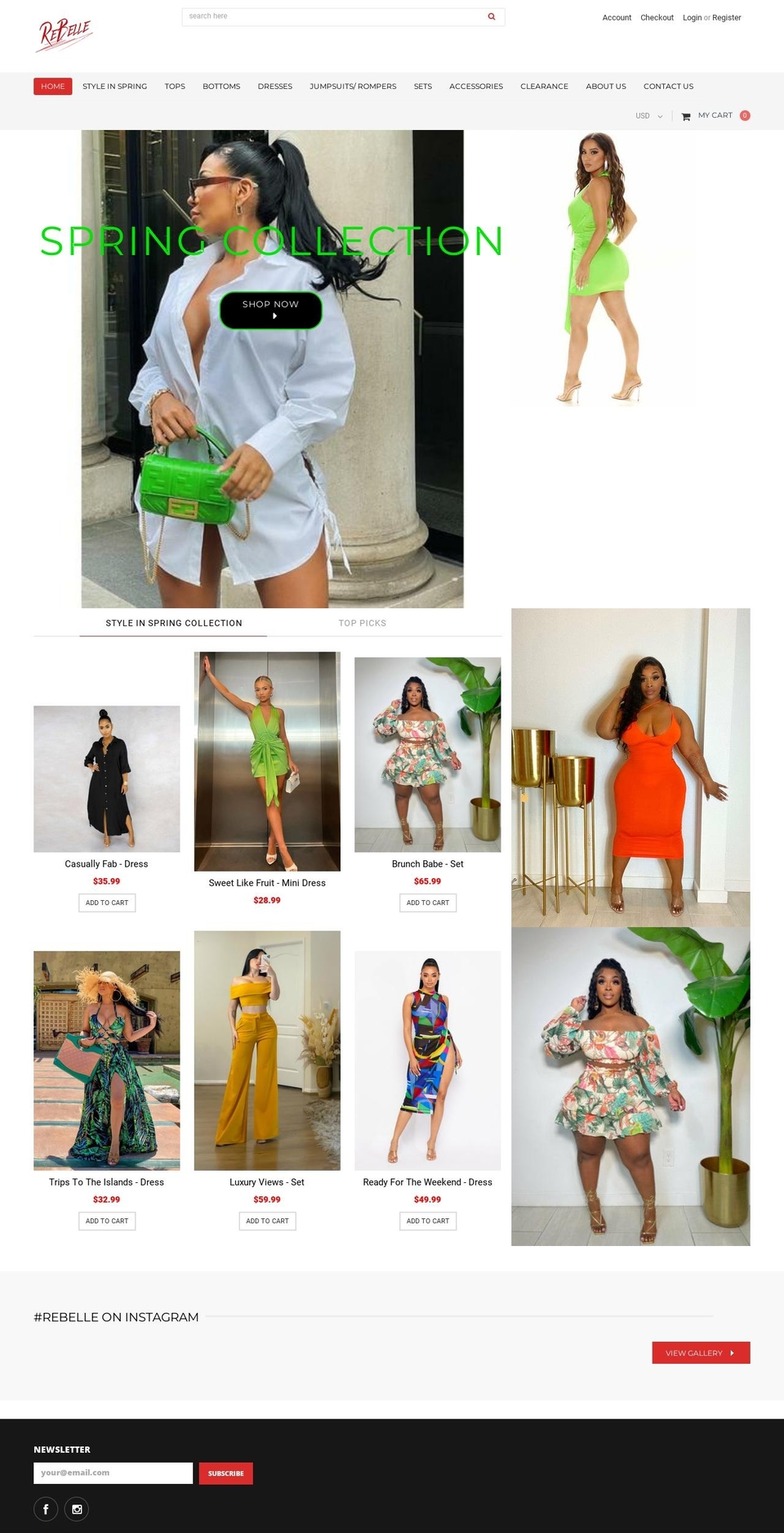 therebelleboutique.com shopify website screenshot