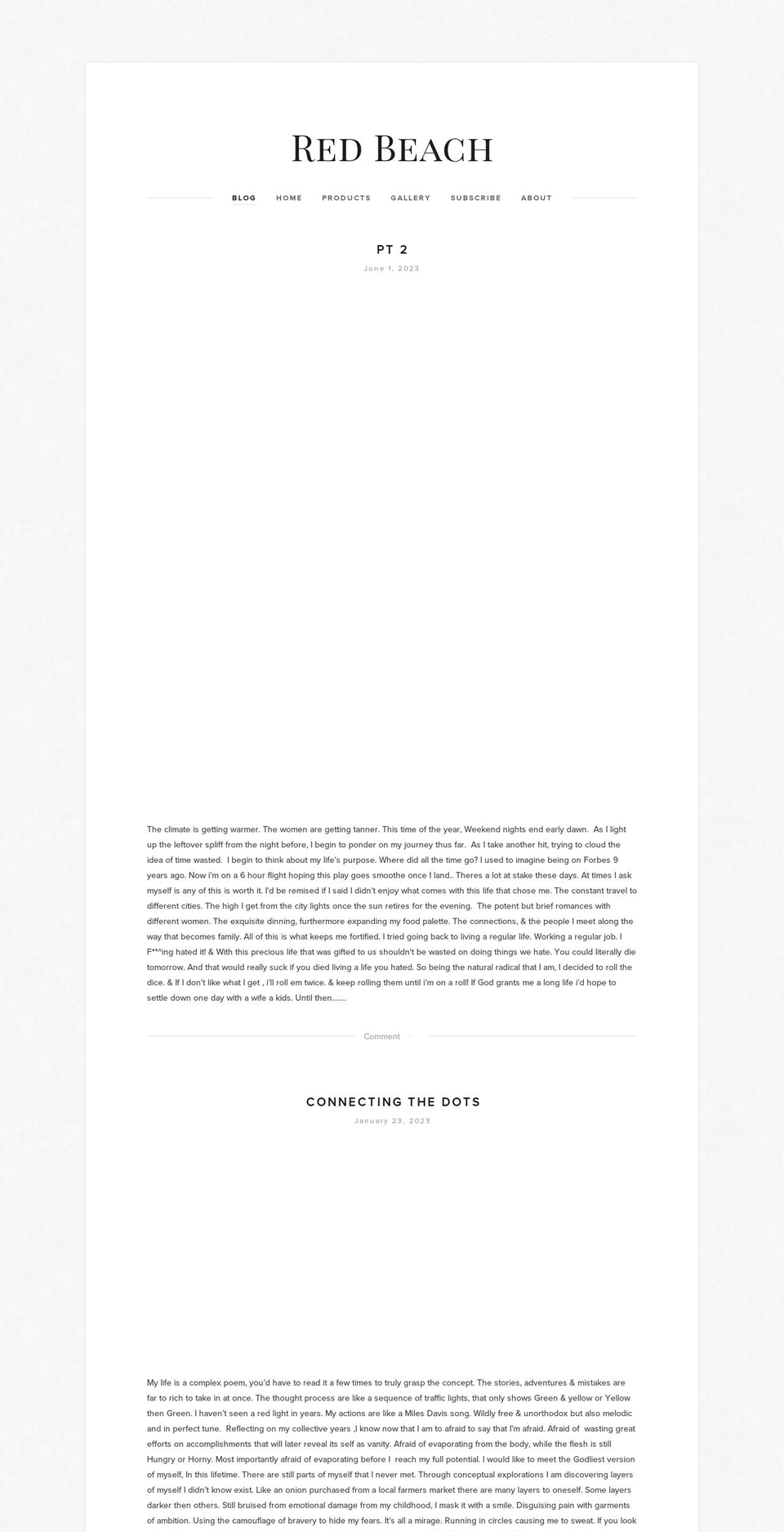 theredbeach.com — Shopify storefront screenshot