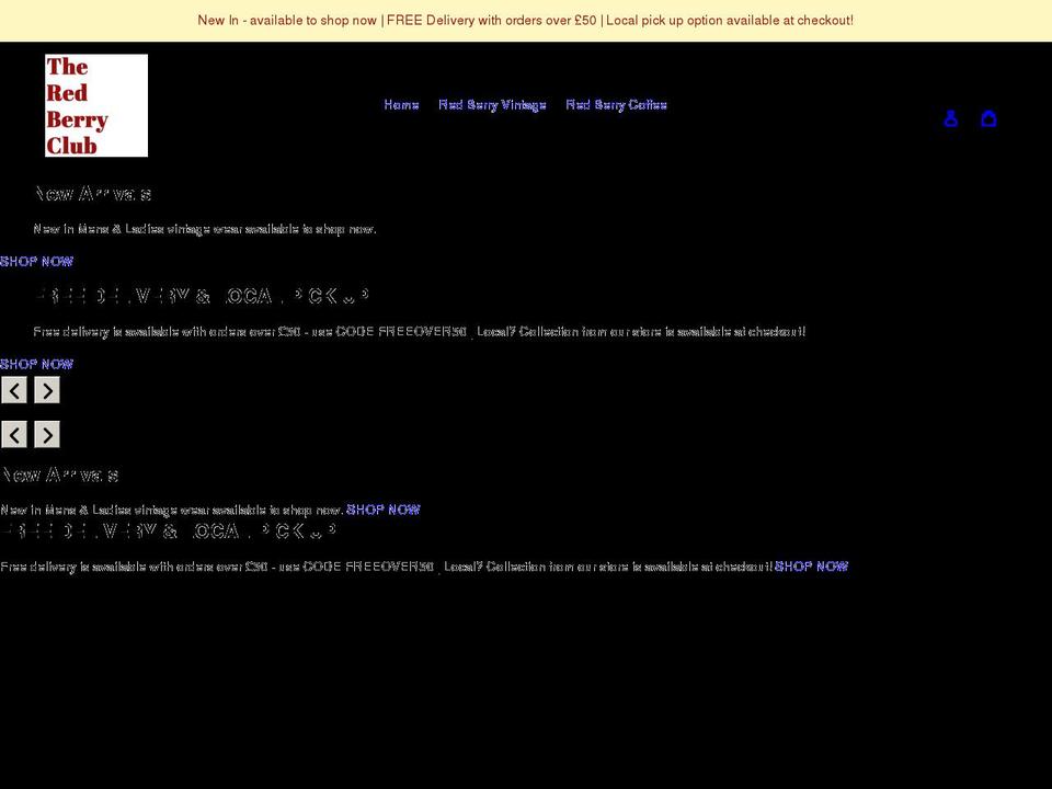 theredberryclub.com shopify website screenshot