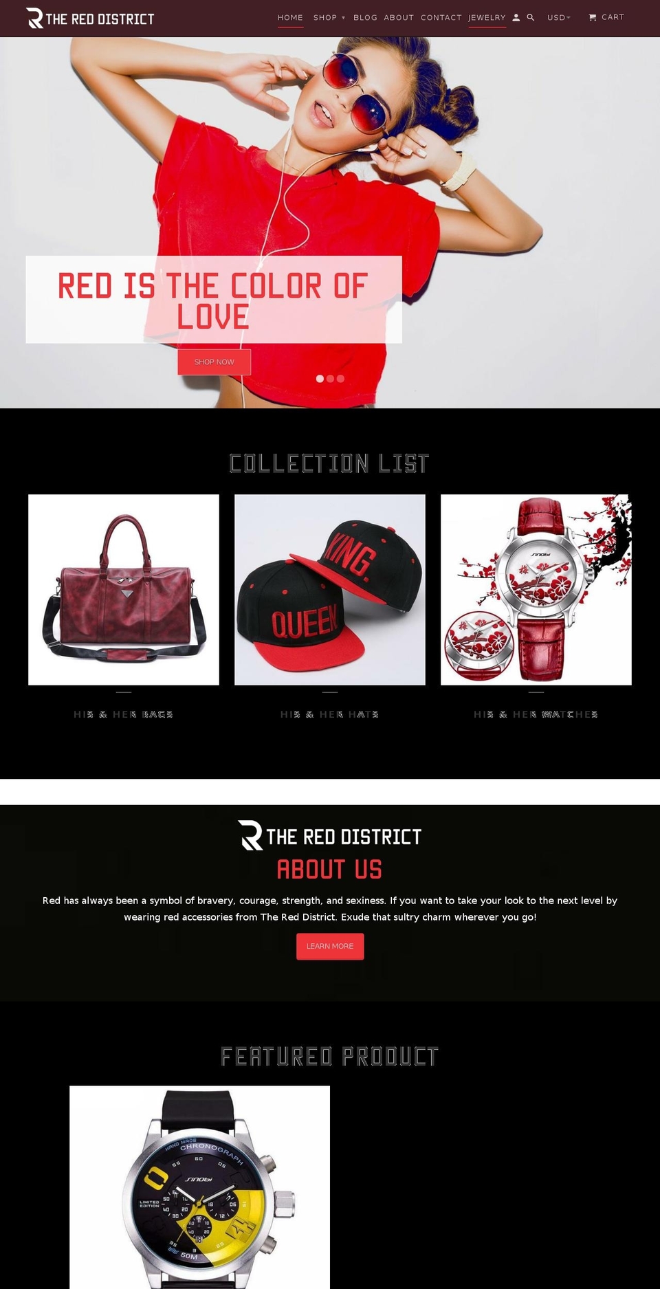 thereddistrict.com — Shopify storefront screenshot
