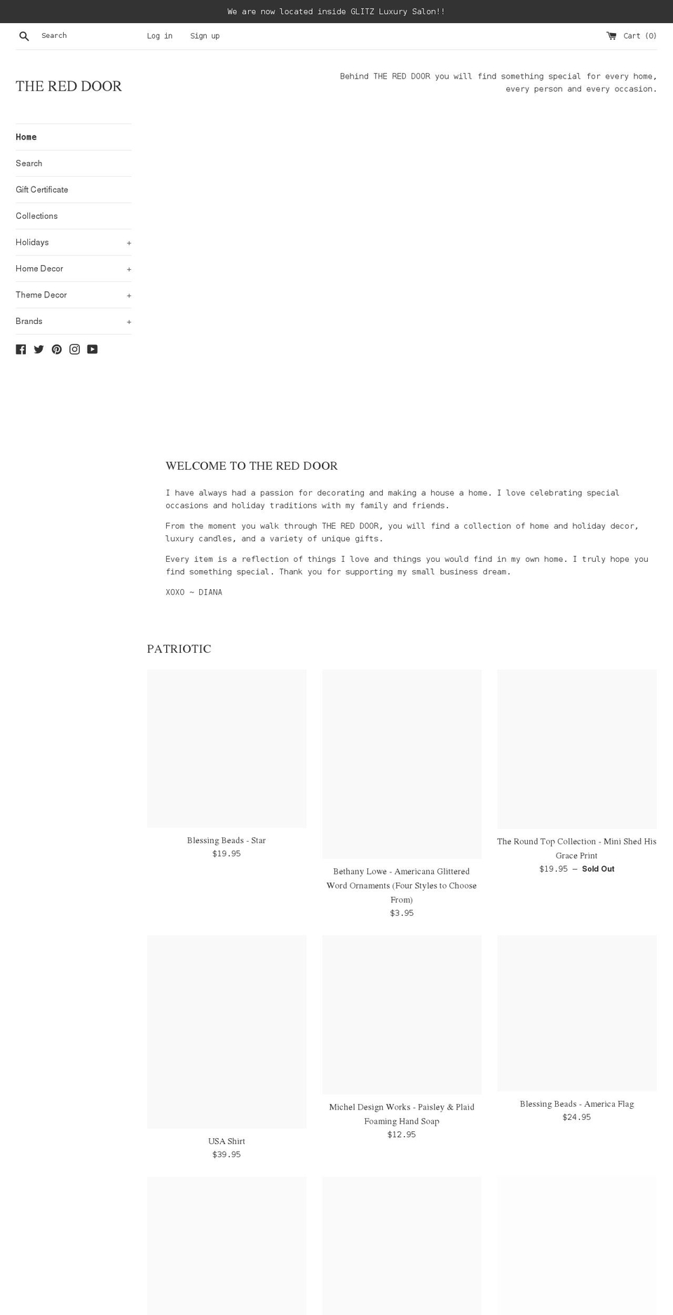 thereddoorhome.com shopify website screenshot
