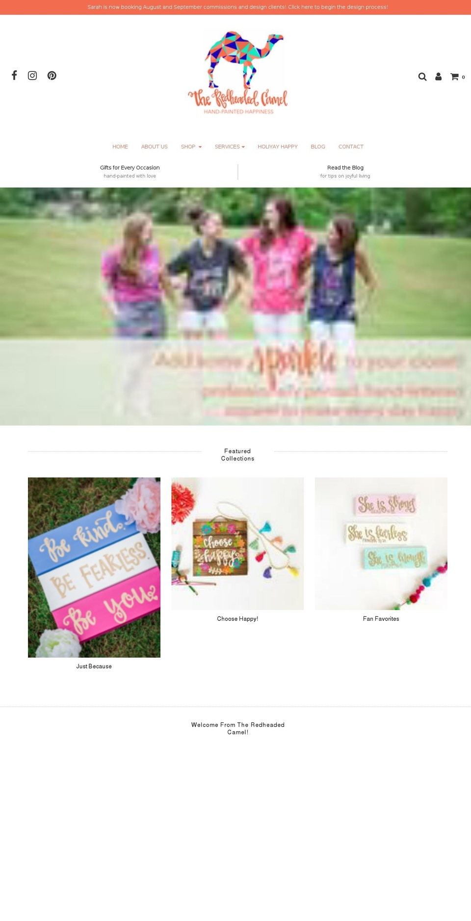 theredheadedcamel.com shopify website screenshot