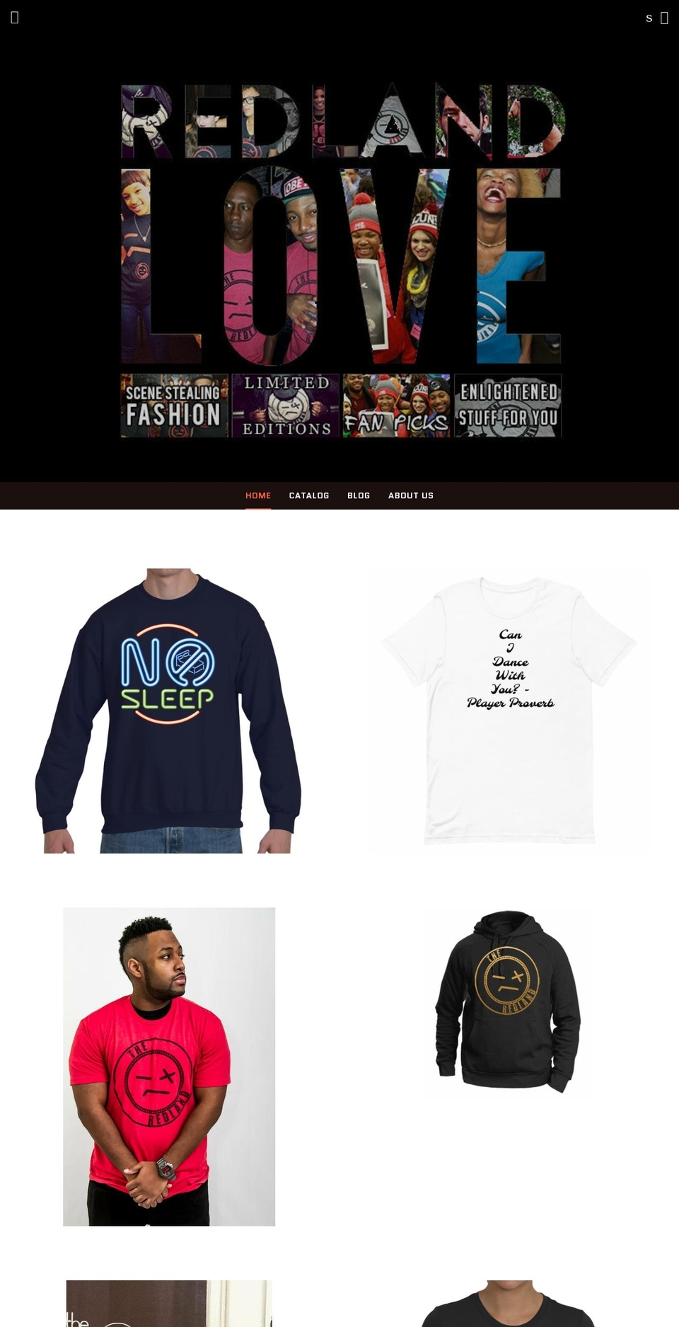 theredlandmerch.com shopify website screenshot