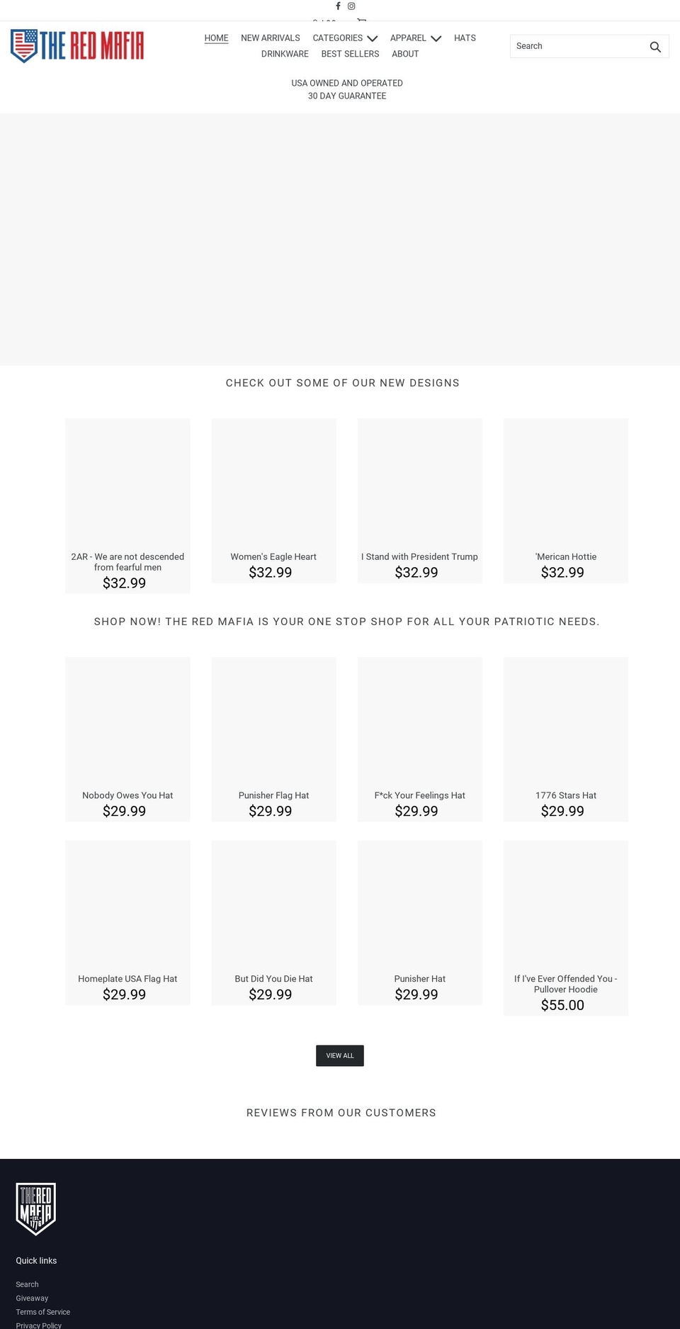 theredmafia.com shopify website screenshot