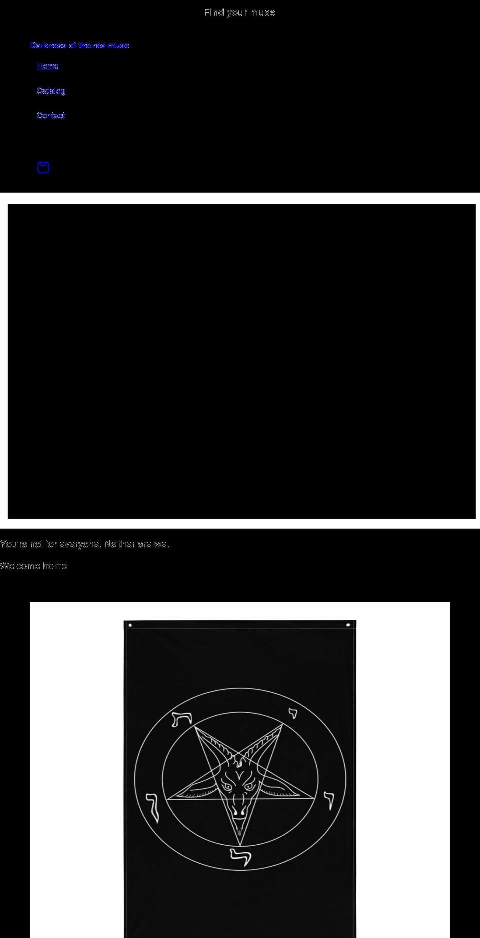 theredmusesdarkness.com shopify website screenshot