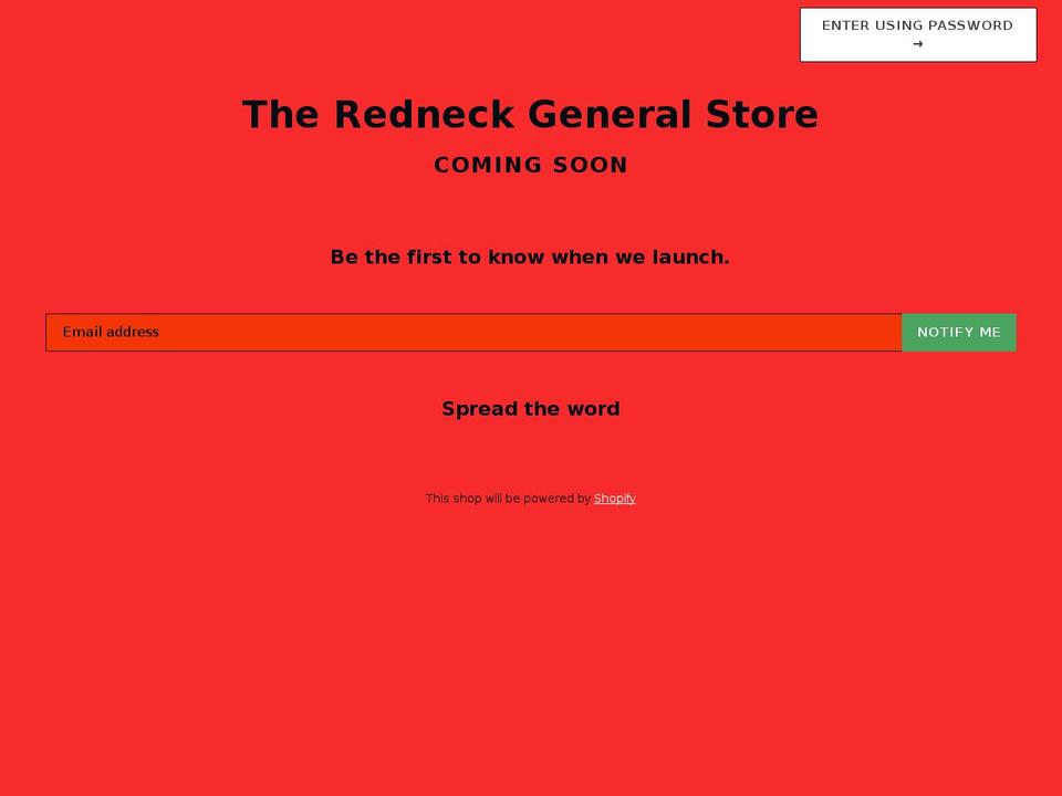 theredneckgeneralstore.com shopify website screenshot