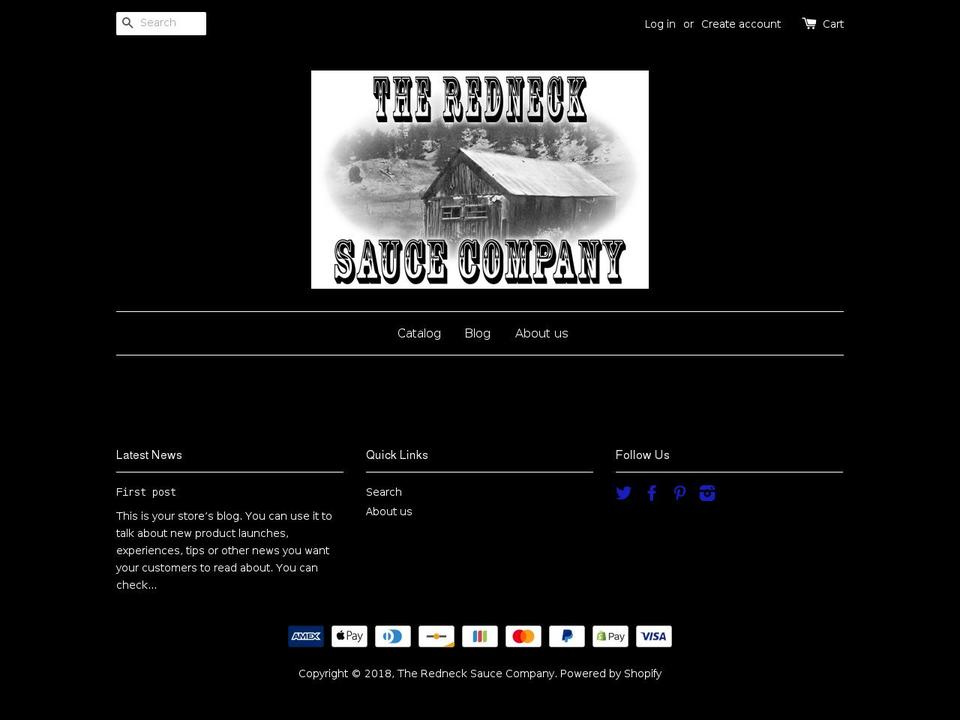 therednecksaucecompany.com shopify website screenshot