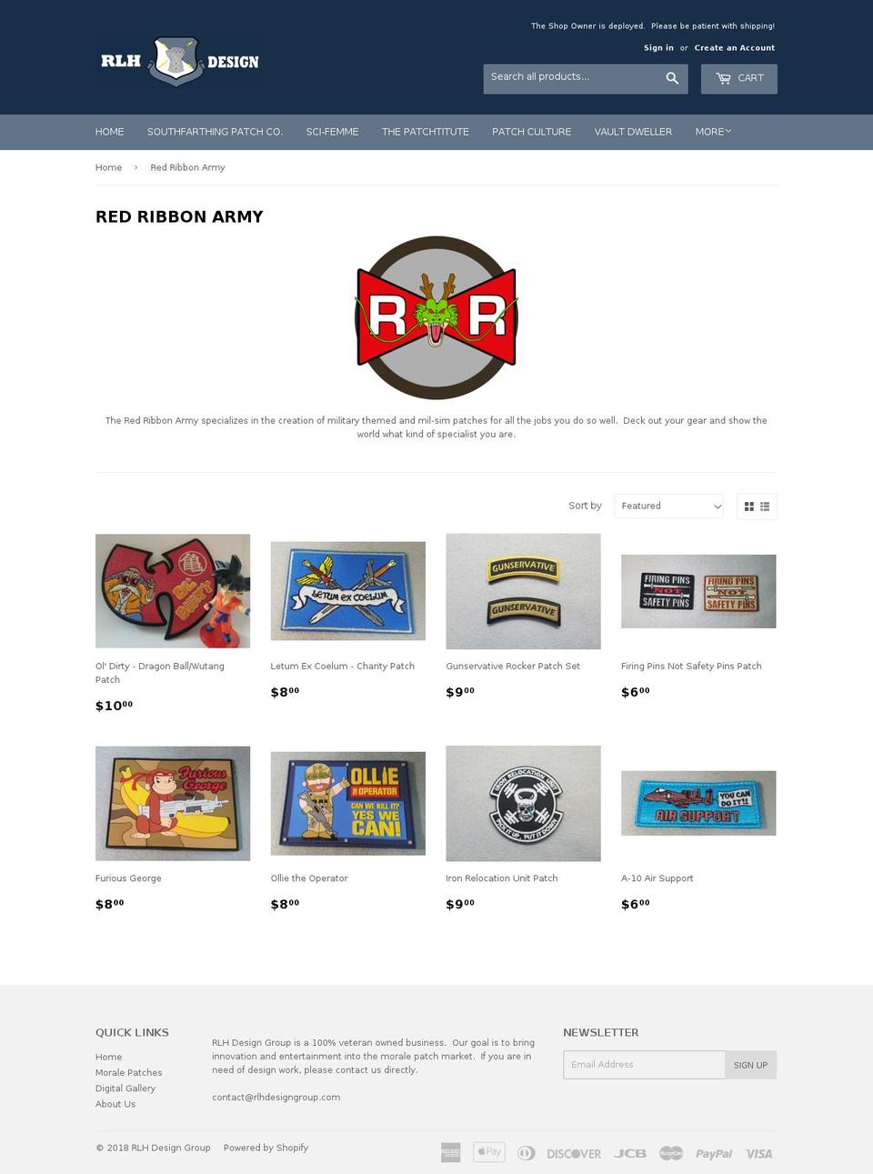 theredribbonarmy.com — Shopify storefront screenshot