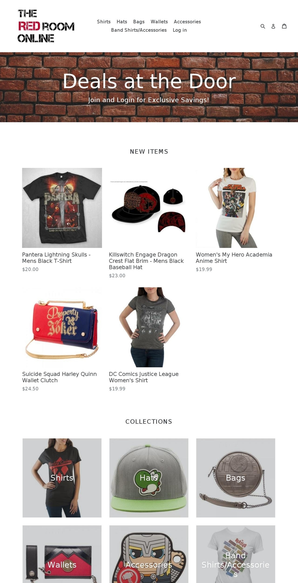 theredroomonline.com shopify website screenshot