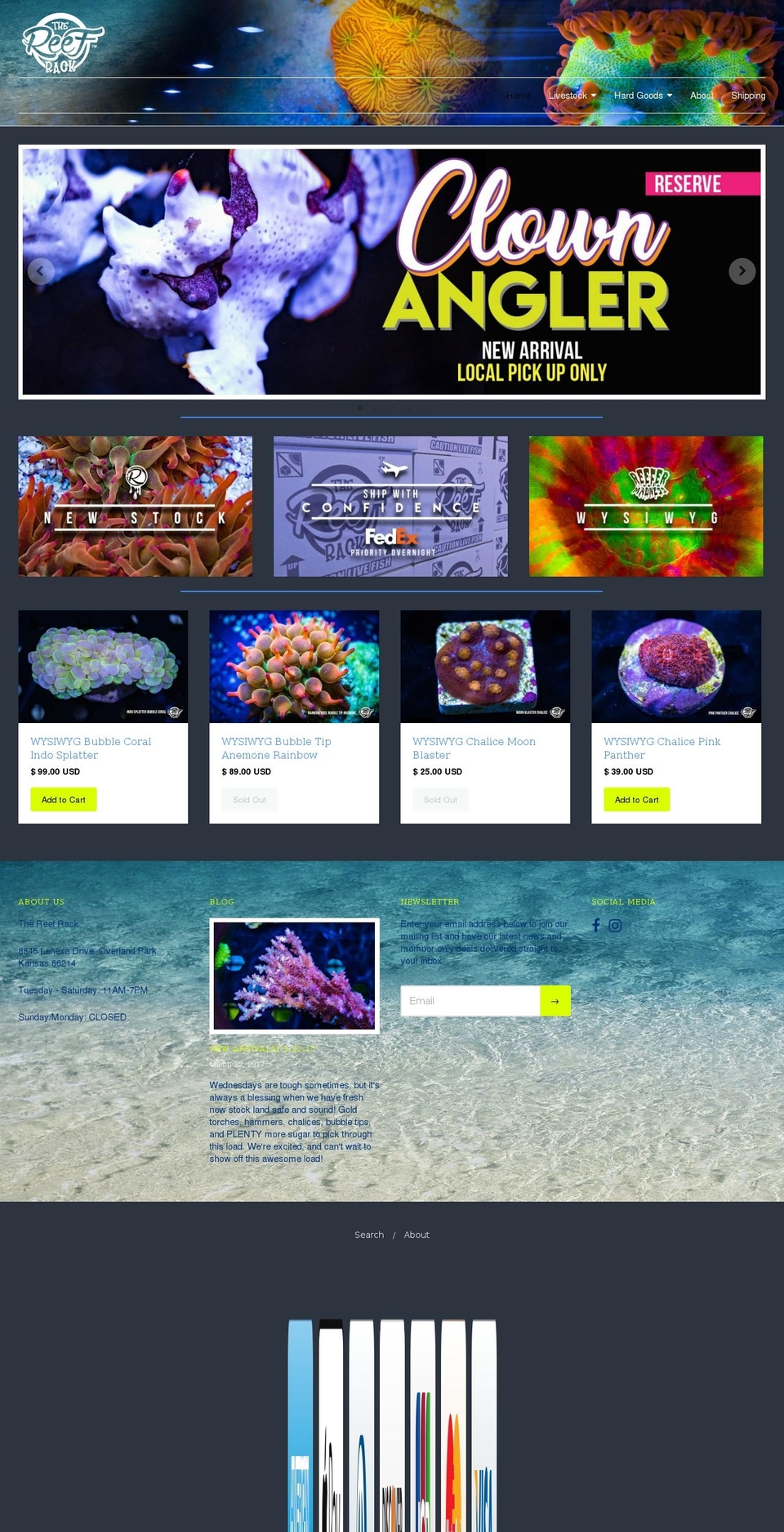 thereefrack.com shopify website screenshot