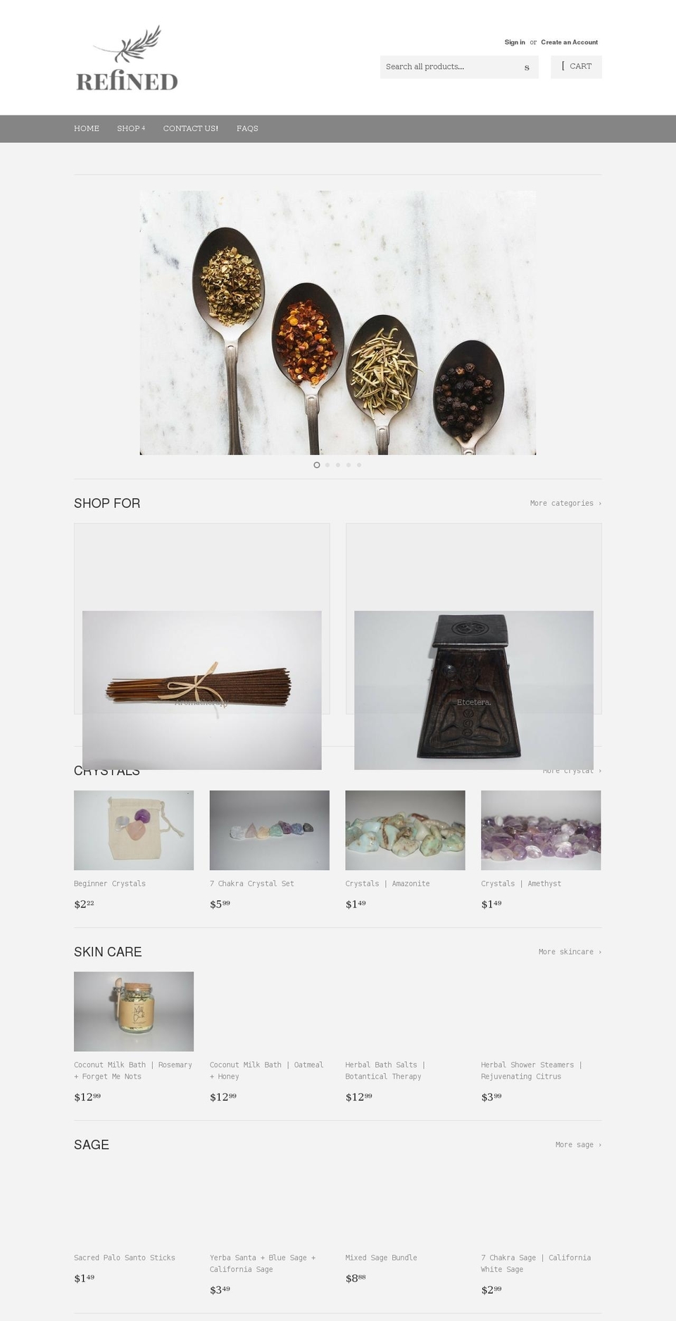 therefined.net shopify website screenshot