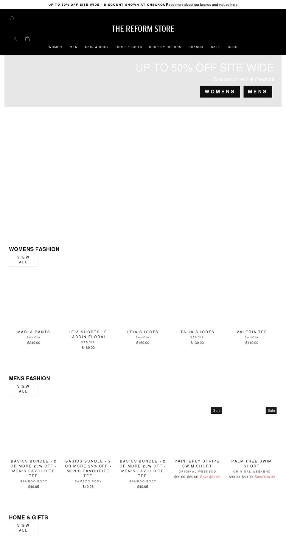 thereformstore.com shopify website screenshot