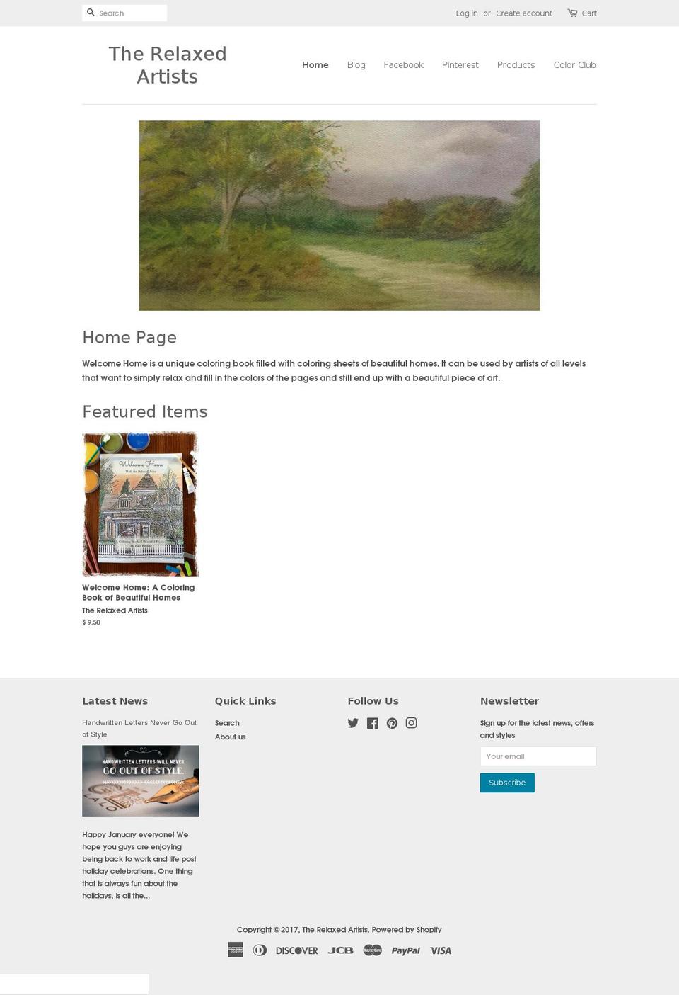 therelaxedartists.com shopify website screenshot