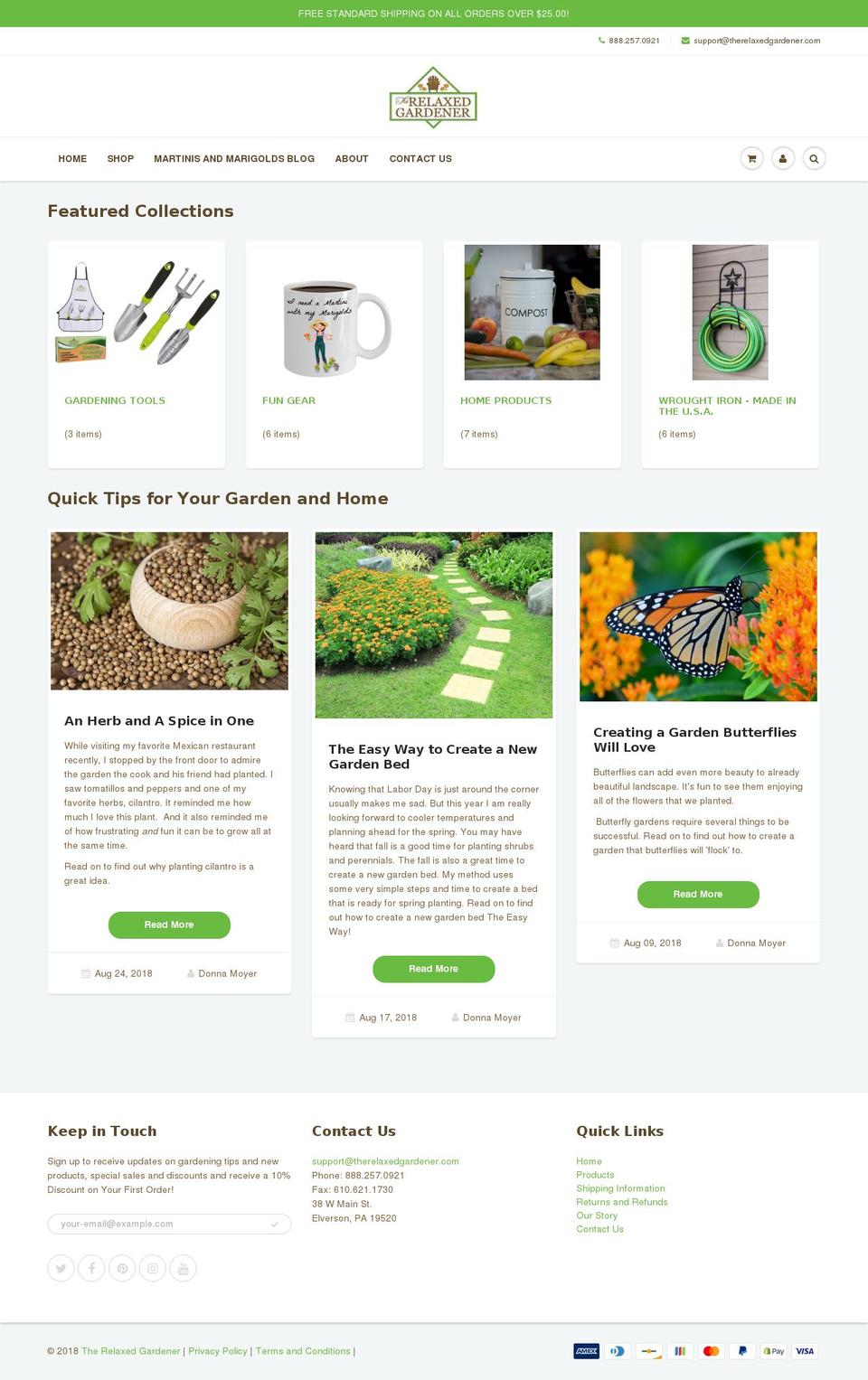 therelaxedgardener.com shopify website screenshot