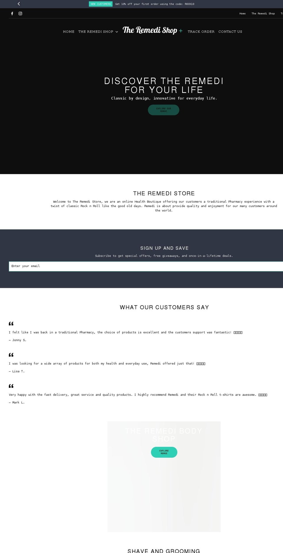 Wonify theme Shopify theme site example theremedishop.com