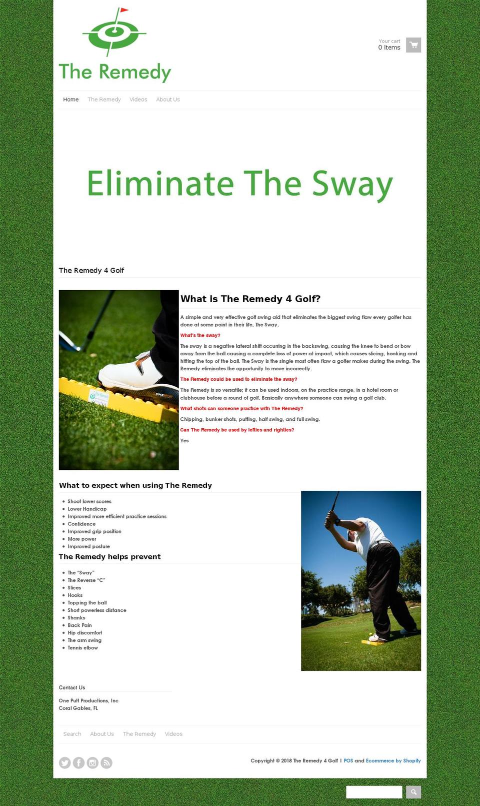 theremedy4golf.com shopify website screenshot