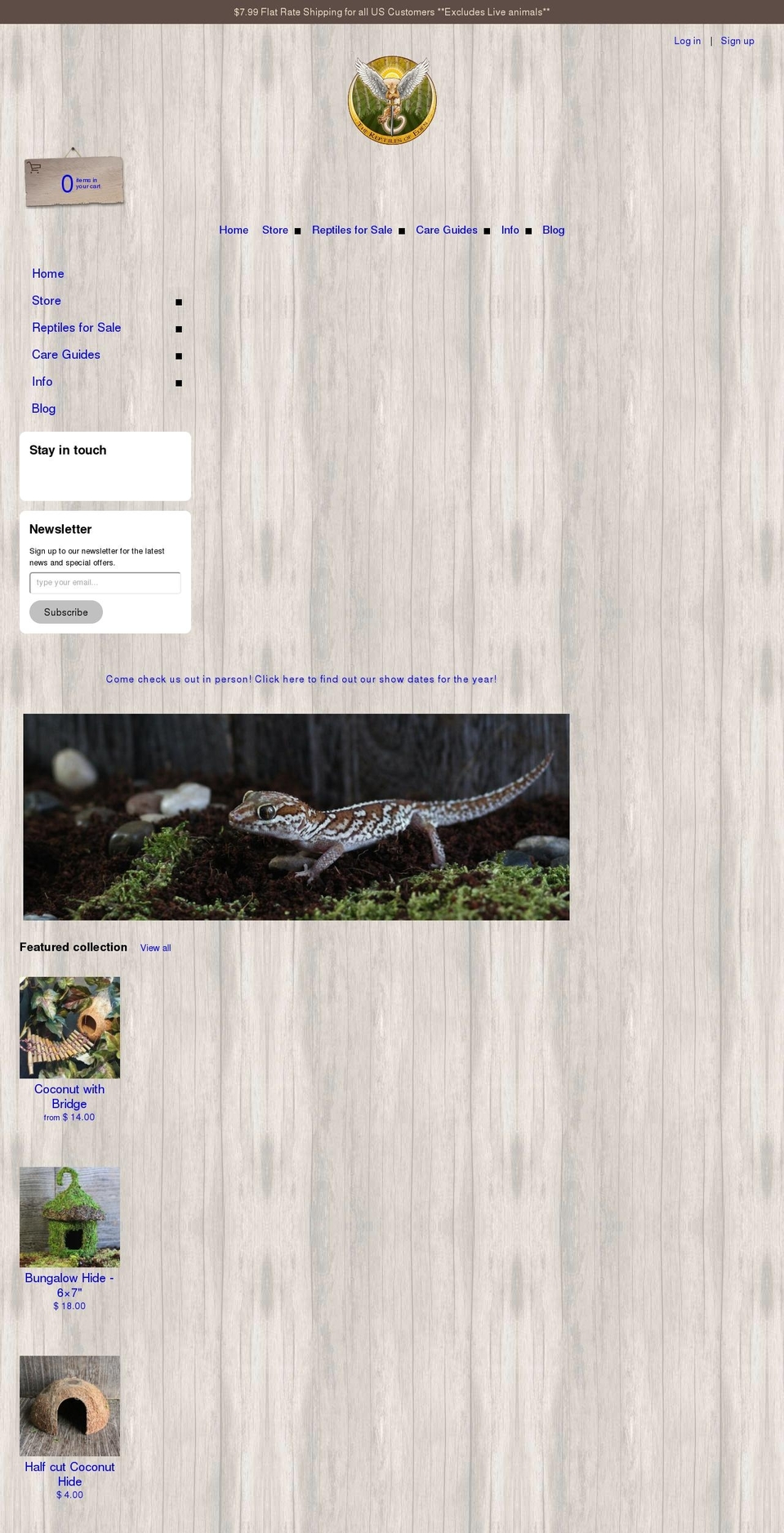 OOTS Support Shopify theme site example thereptilesofeden.com