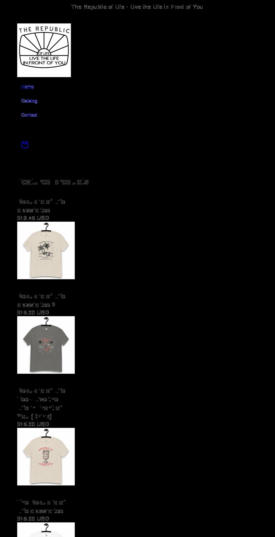 therepublicoflife.com shopify website screenshot