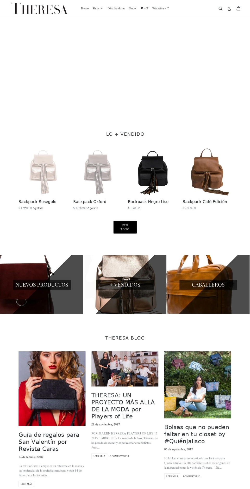 theresabolsos.com — Shopify storefront screenshot