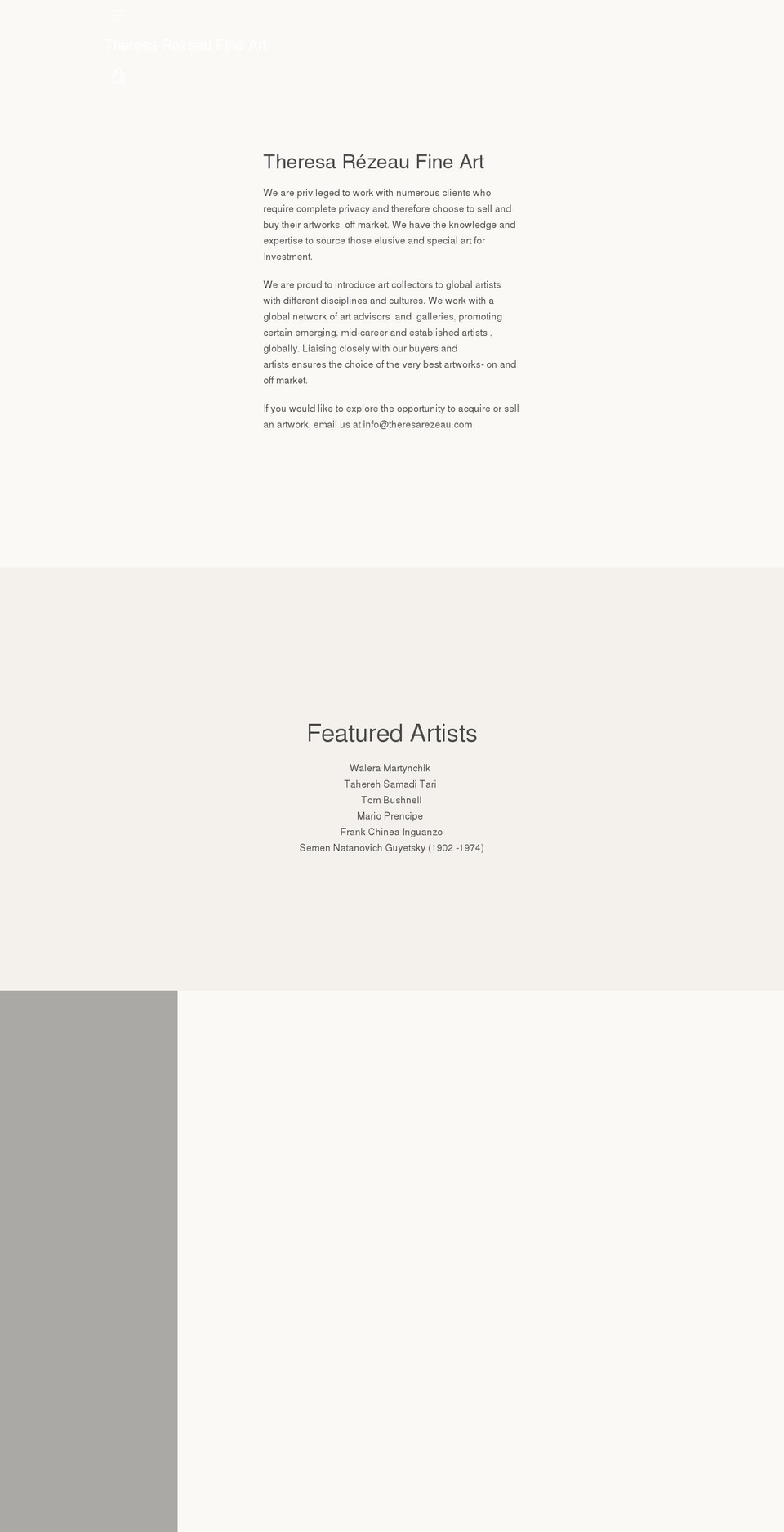 theresarezeaufineart.com shopify website screenshot