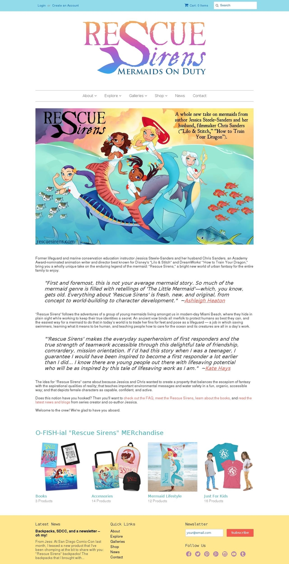 therescuesirens.com shopify website screenshot