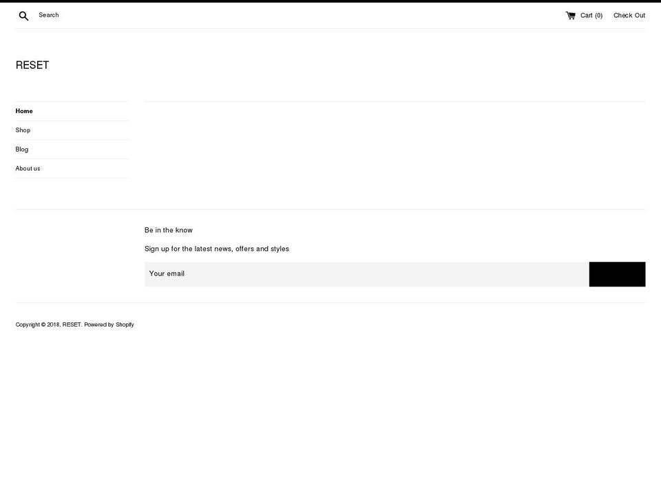 theresetshop.com shopify website screenshot