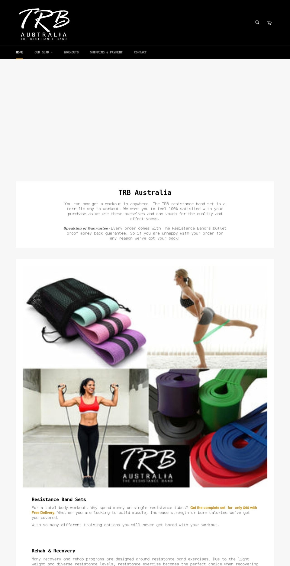 theresistanceband.com.au shopify website screenshot