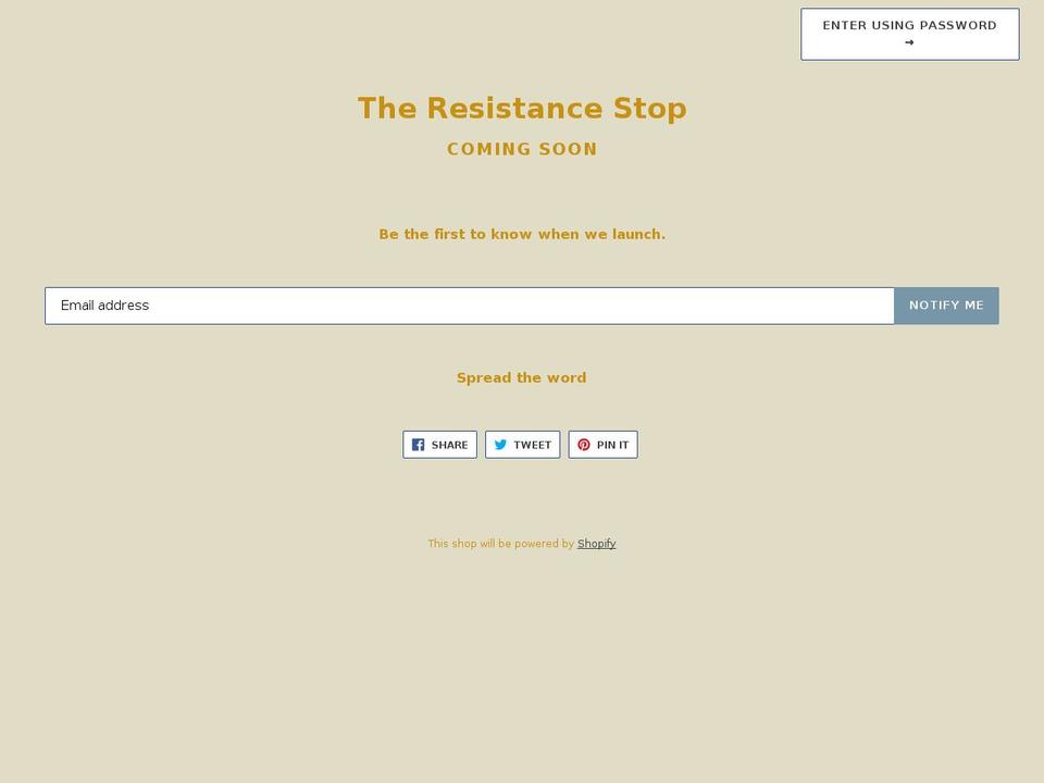theresistancestop.com — Shopify storefront screenshot