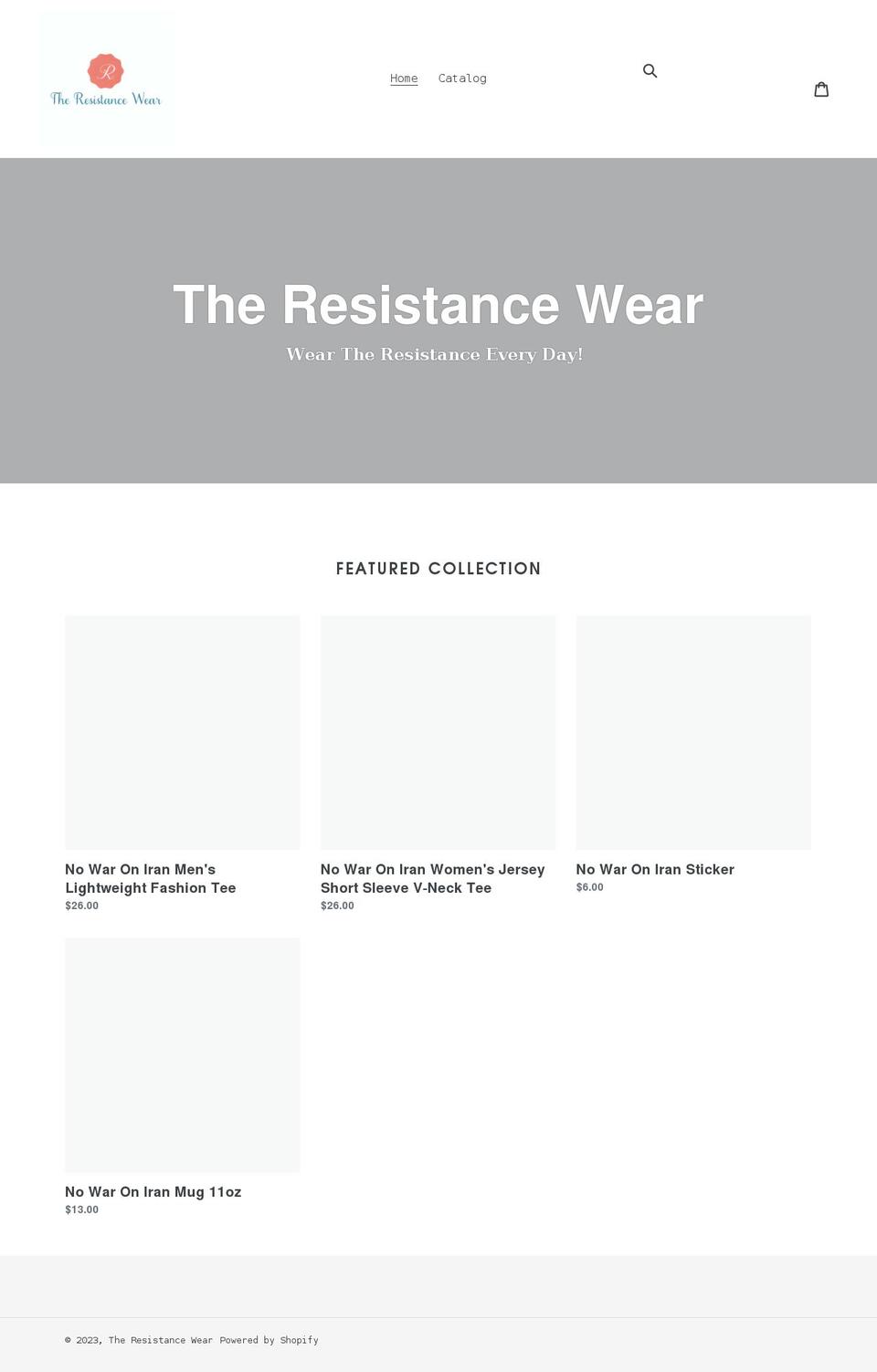 theresistancewear.com shopify website screenshot