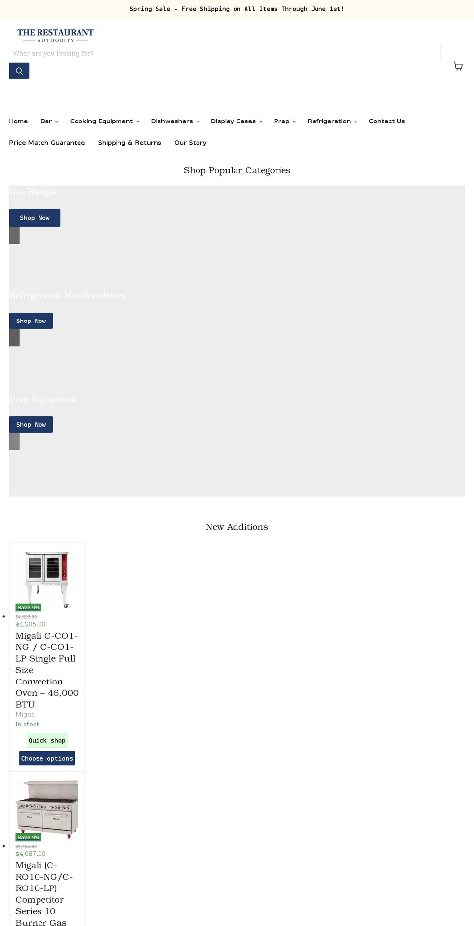 therestaurantauthority.com shopify website screenshot