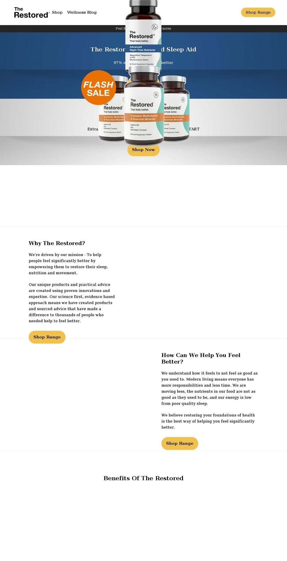 therestored.com shopify website screenshot