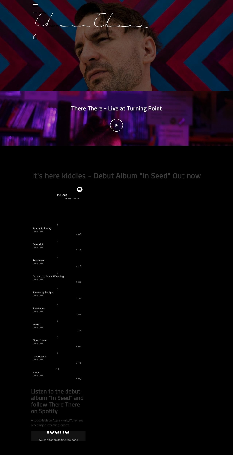 theretheremusic.com shopify website screenshot