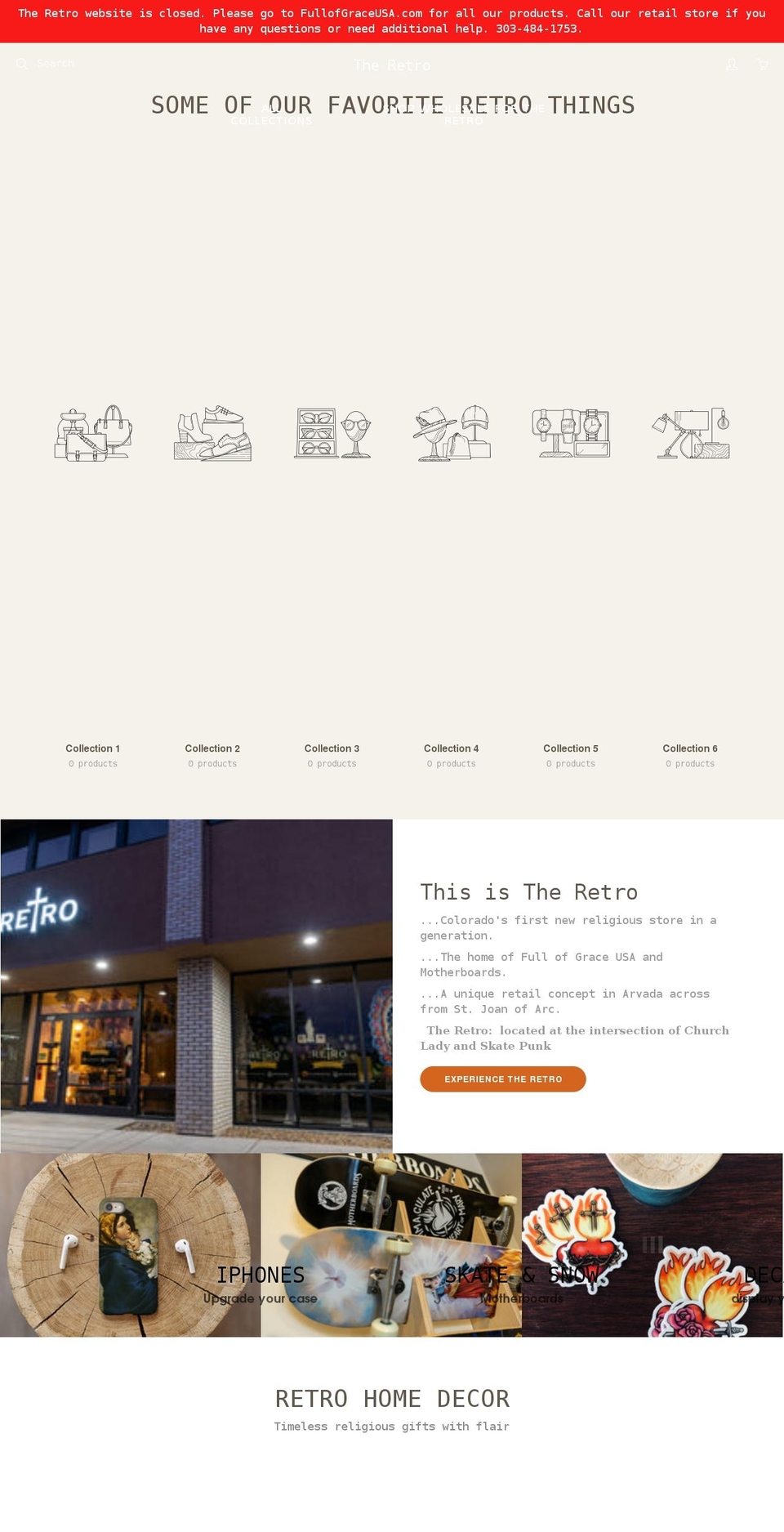 theretro.net shopify website screenshot