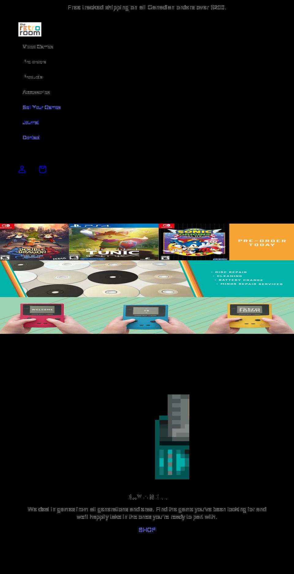 theretroroom.ca shopify website screenshot
