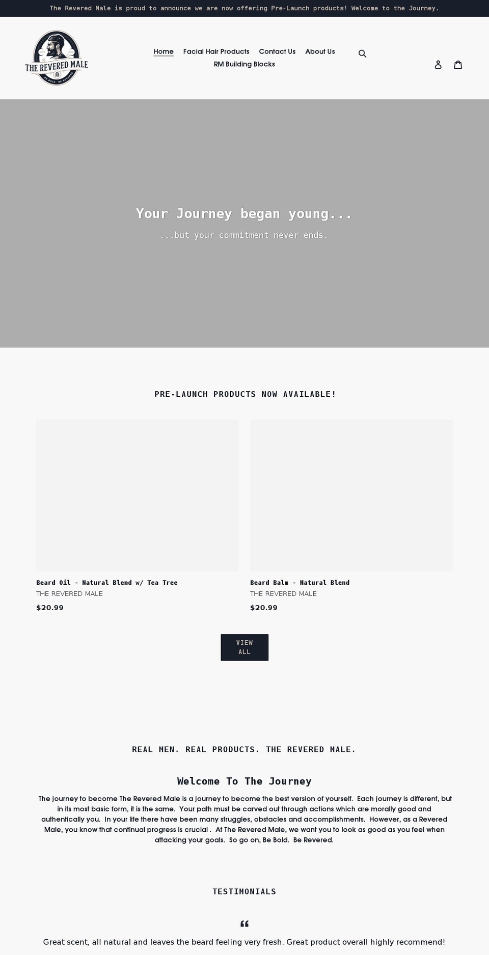 thereveredmale.com shopify website screenshot